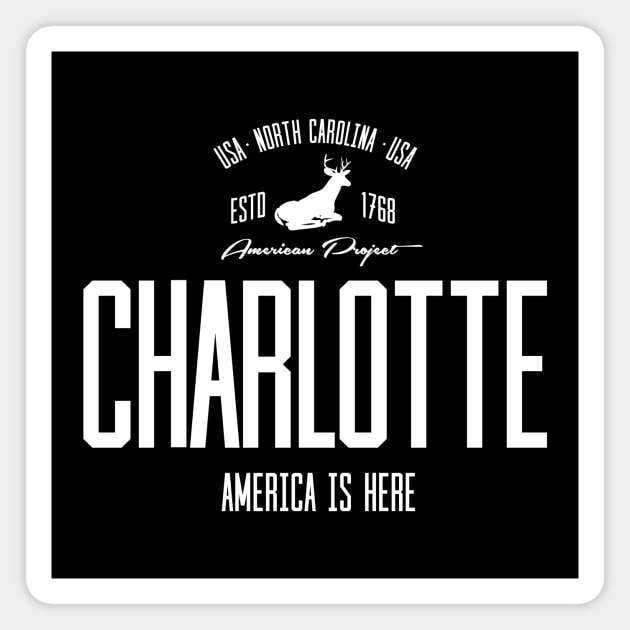 USA, America, Charlotte, North Carolina Magnet by NEFT PROJECT